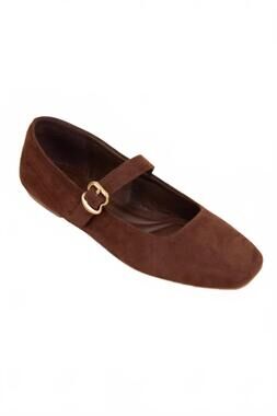 NEW CHASE + CHLOE women's charlotte mary jane flat in brown